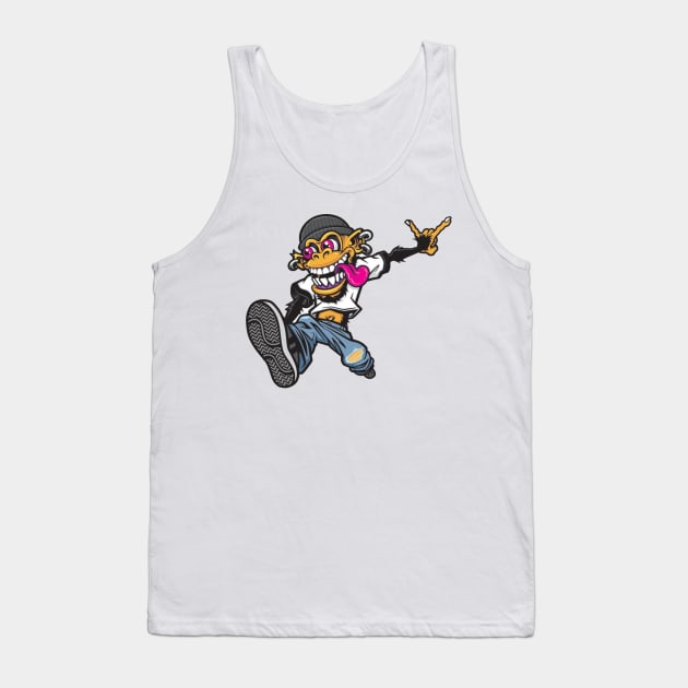 Cool Street Art Monkey Tank Top by Seopdesigns